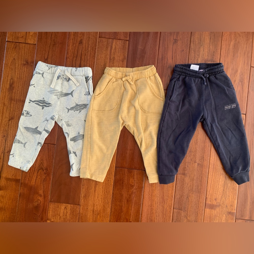 Zara Baby Sweatpants Lot Size 18-24Mos Toddler Boy Old Navy Shark 3 Jogger Pants
